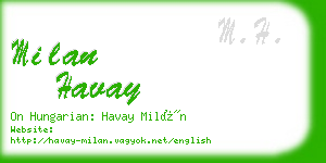 milan havay business card